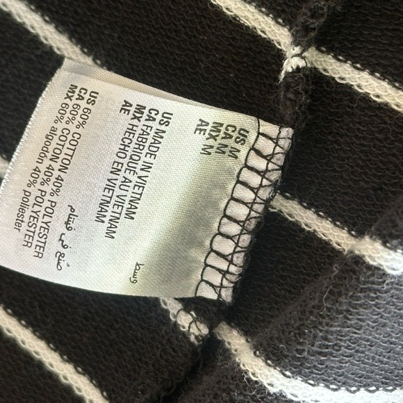 Karen Scott Black Sport  Zip Up Jacket Striped Activewear Women’s M - Picture 9 of 9